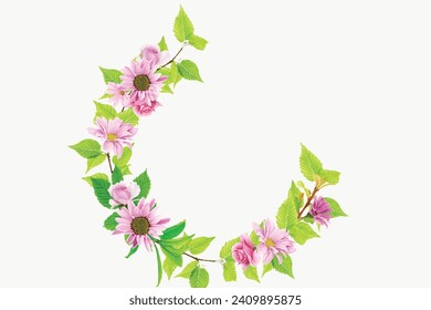 wreath hand drawn floral design