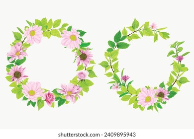 wreath hand drawn floral design