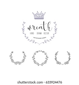 Wreath hand drawn vector