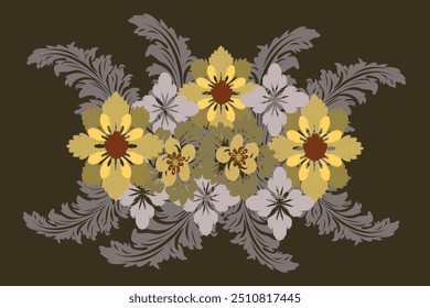 Wreath of hand-painted flowers,  Used for illustrations, blessing media, important festivals, teaching media.