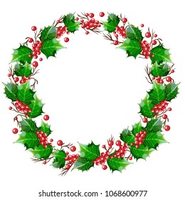 Wreath of holly branches