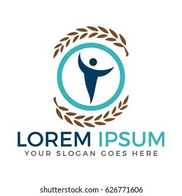 Wreath and Human logo design.