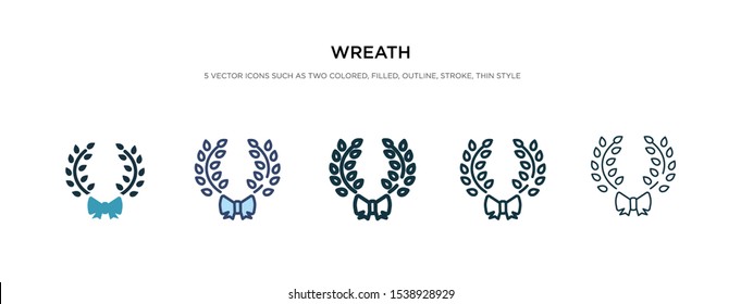wreath icon in different style vector illustration. two colored and black wreath vector icons designed in filled, outline, line and stroke style can be used for web, mobile, ui