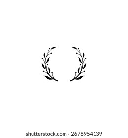 Wreath icon flat vector design.