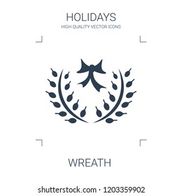 wreath icon. high quality filled wreath icon on white background. from holidays collection flat trendy vector wreath symbol. use for web and mobile