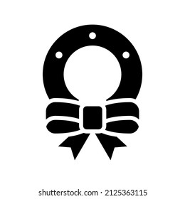 Wreath icon isolated on white background