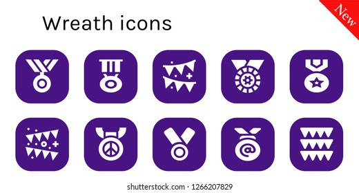  wreath icon set. 10 filled wreath icons. Simple modern icons about  - Medal, Garland, Garlands
