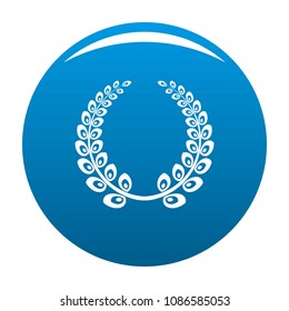Wreath icon. Simple illustration of wreath vector icon for any design blue