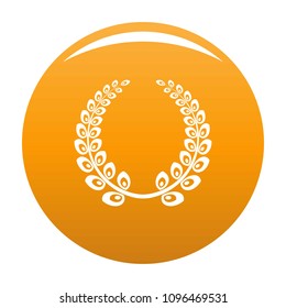 Wreath icon. Simple illustration of wreath vector icon for any design orange