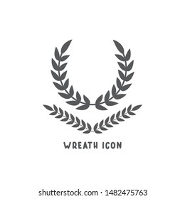 Wreath icon simple silhouette flat style vector illustration on white background.