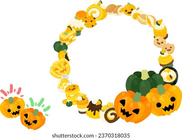 The wreath and icon of soft and fluffy pumpkin sweets
