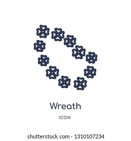 wreath icon from summer outline collection. Thin line wreath icon isolated on white background.