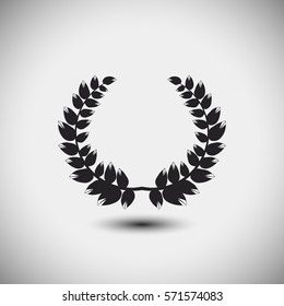 Wreath Icon. Vector Illustration. Leaf Crown Icon.