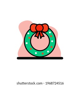 Wreath Icon Vector Illustraton Design Concept eps10