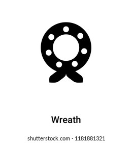 Wreath icon vector isolated on white background, logo concept of Wreath sign on transparent background, filled black symbol