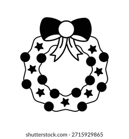 Wreath icon with white background vector stock illustration