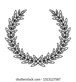 Wreath laurel decoration emblem black and white