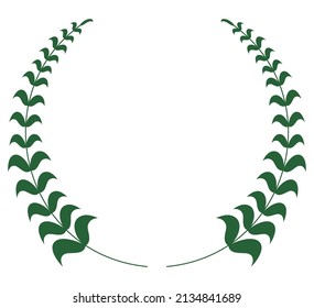 wreath laurel gren leafs ornate icon