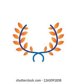 wreath laurel icon design with modern concept and simple logo shape style design vector eps 10