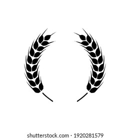 Wreath laurel, oak, wheat and olive . Vector illustration on white isolated background.