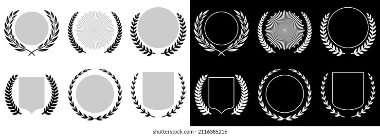 Wreath laurel vector frame icon isolated