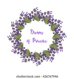 Wreath of lavender, vector illustration
