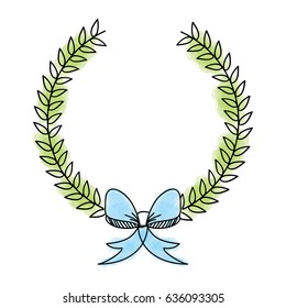 wreath leafs with bow decorative