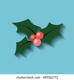 wreath leafs christmas decoration vector illustration design