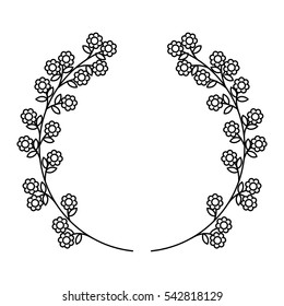 wreath leafs crown icon vector illustration design