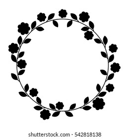 wreath leafs crown icon vector illustration design