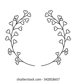 wreath leafs crown icon vector illustration design