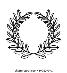 wreath leafs crown icon vector illustration design