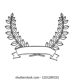wreath leafs crown with ribbon
