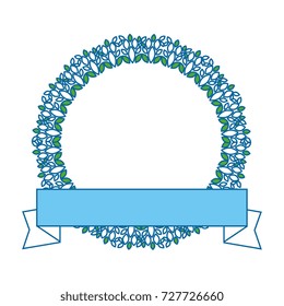 wreath leafs crown with ribbon