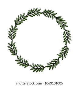wreath leafs decorative icon