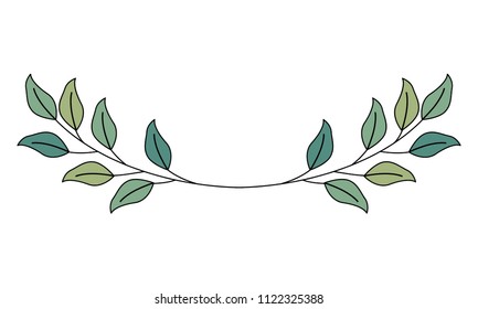 wreath with leafs decorative icon