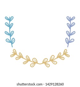 wreath leafs frame boho style