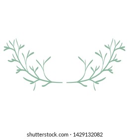 wreath leafs frame boho style