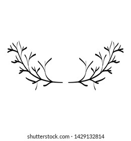 wreath leafs frame boho style