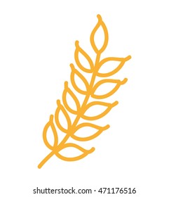 wreath leafs gluten icon vector illustration design