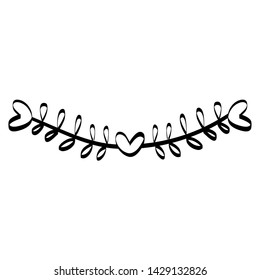 wreath leafs with heart frame boho style