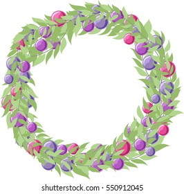 a wreath of leaves and berries