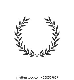 Wreath of leaves and berries. Vector design element