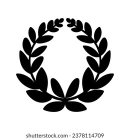Wreath with leaves. Circular laurel wreath. Award concept. Vector illustration.
