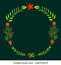 wreath of leaves and flowers