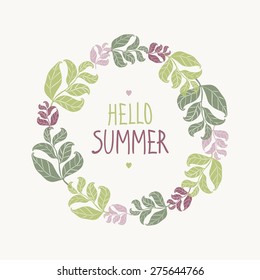 Wreath of leaves. Hello summer.