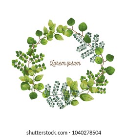 Wreath of leaves. illustration on white background.