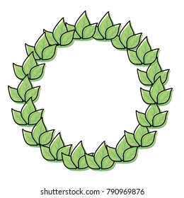 Wreath leaves isolated cartoon