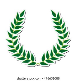 wreath leaves leaf crown rustic decoration ornament icon. Flat and isolated design. Vector illustration
