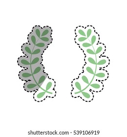Wreath leaves ornament icon icon vector illustration graphic design